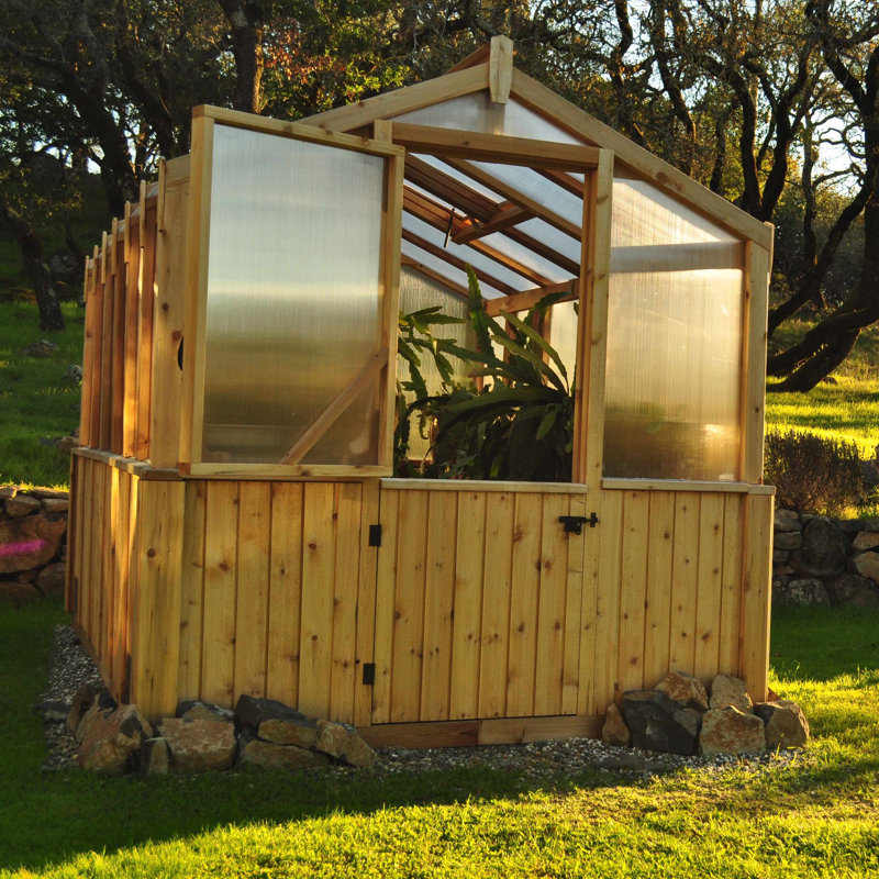 Outdoor Living Today 8 ft. W x 12 ft. D Cedar Wood Greenhouse